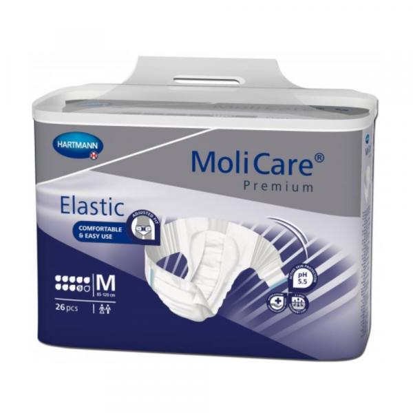 Changes complets molicare premium elastic 9 gouttes avec témoin d'humidité pour incontinence urinaire ou fécale.