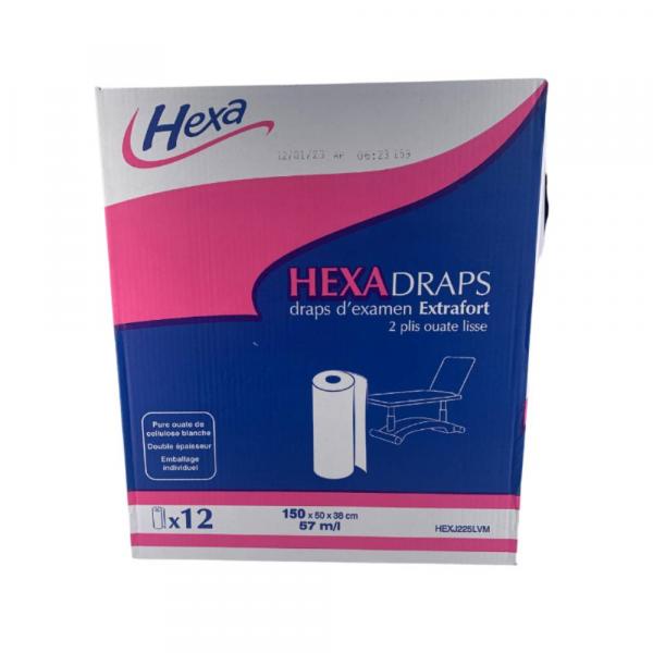 Le Drap d'examen medical Extrafort de la marque HEXA est composé de 150 formats de 50 x 38cm.