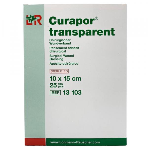 Les Pansements transparents Curapor LOHMANN & RAUSCHER est un pansement chirurgical, doté d'un film imperméable à l'eau et aux micro organismes.