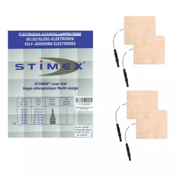 Electrodes autocollantes Stimex - Rectangulaires, dim. 50 x 90 mm. -  Electrostimulation - Kiné